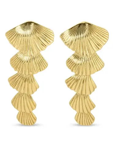 Splendid Iris Long Shell Earring