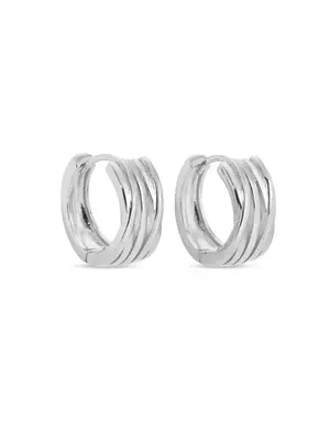 Splendid Iris Criss Cross Huggies, Silver