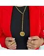 Ghansutt Pearls Gold Coin Medallion Necklace, Waterproof