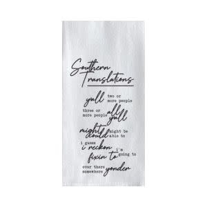 Tea Towel, Southern Translations White Kitchen Towel