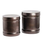 Stockton Stools, Dark Copper, Set of Two, 16 X 16 X 18