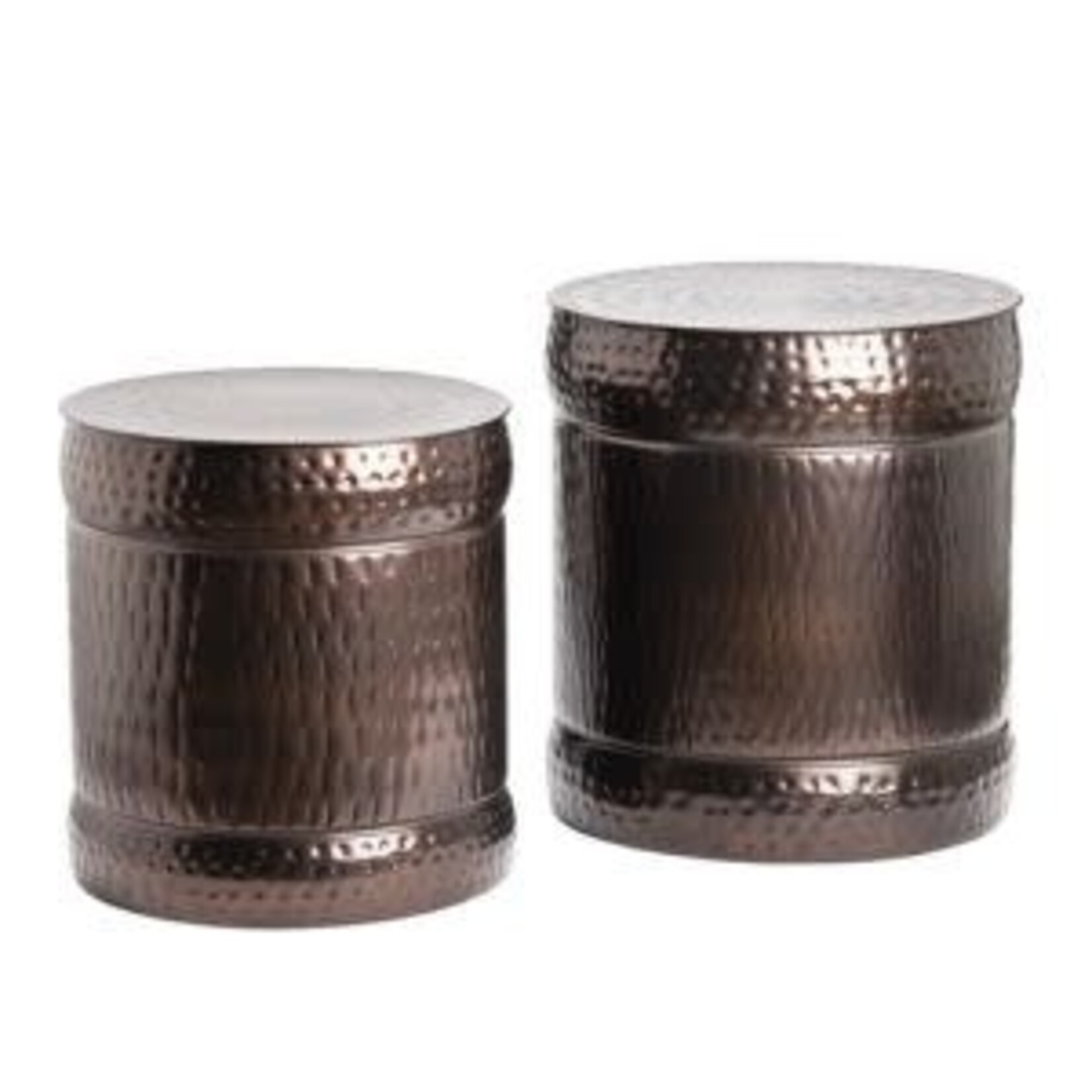 Stockton Stools, Dark Copper, Set of Two, 16 X 16 X 18