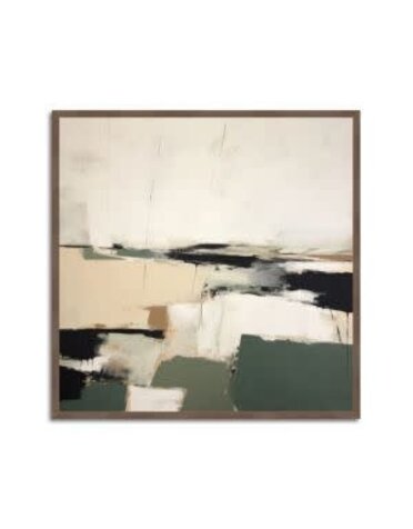Composite I, Morro Walnut Framed Wall Art, 42 X 42, Artwork Available for Local Delivery or Pick Up