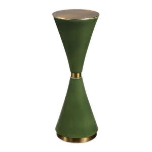 Ronde Drink Table, Jade Green Glaze, 9 X 24 X 9, Furniture Available for Local Delivery or Pick Up