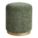 Textured Chenille Ottoman, Jewel-Toned Forest Green, 17 X 18 X 17