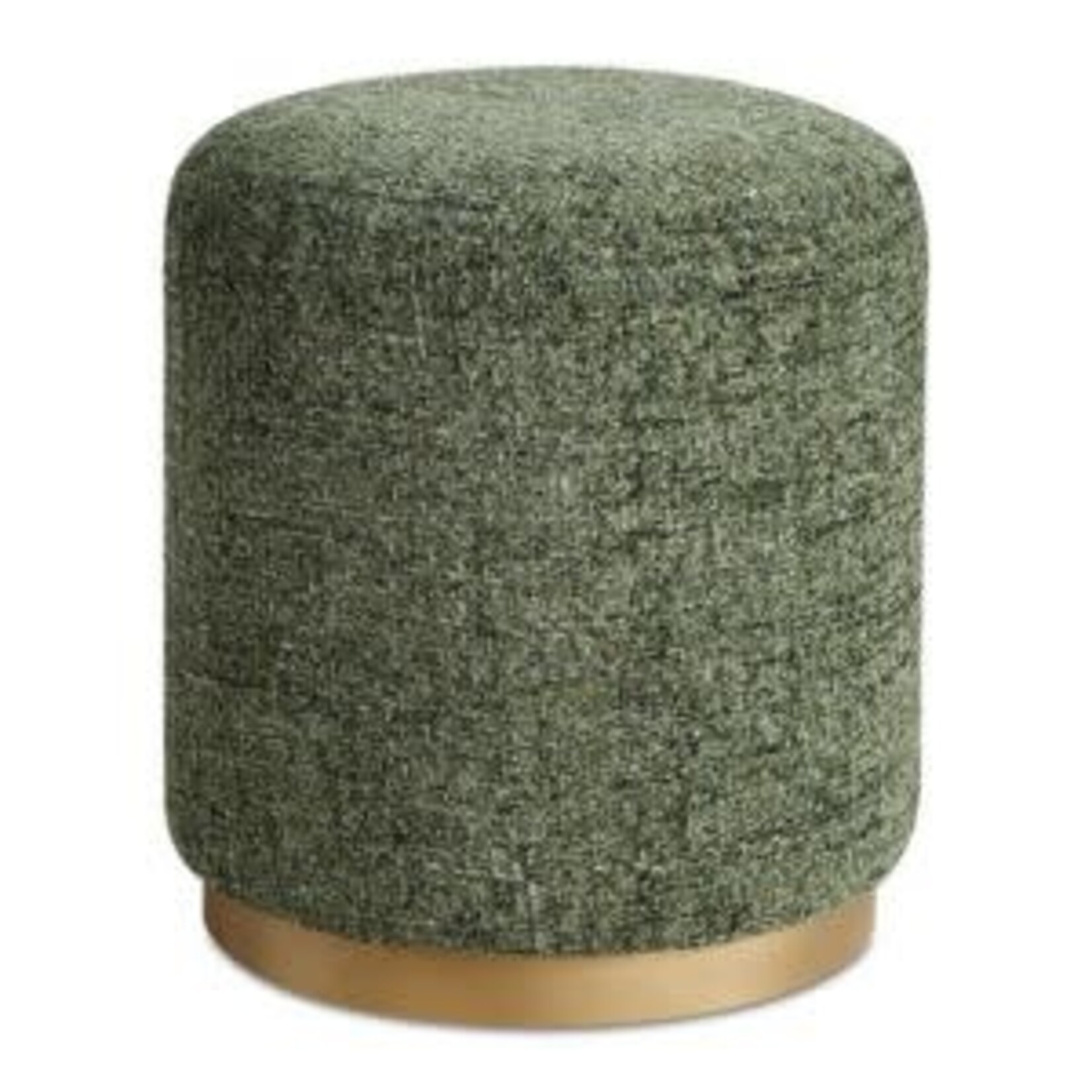 Textured Chenille Ottoman, Jewel-Toned Forest Green, 17 X 18 X 17