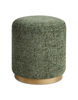 Textured Chenille Ottoman, Jewel-Toned Forest Green, 17 X 18 X 17, Furniture Available for Local Delivery or Pick Up