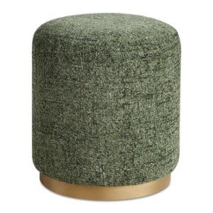 Textured Chenille Ottoman, Jewel-Toned Forest Green, 17 X 18 X 17, Furniture Available for Local Delivery or Pick Up