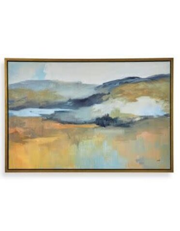 Folded Hills Framed Canvas, 38 X 26 X 2, Artwork Available for Local Delivery or Pick Up