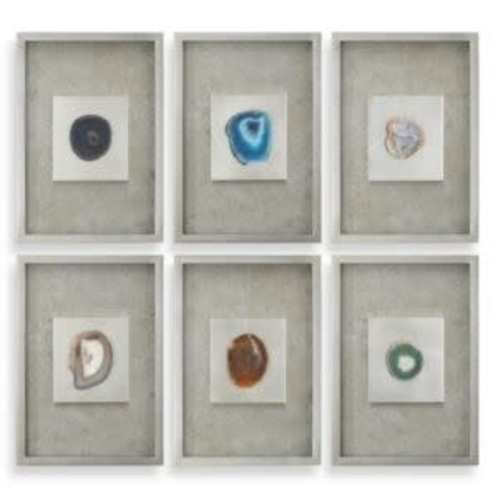 Agate Stone Silver Shadow Box, Assorted Designs, 14 X 20 X 2