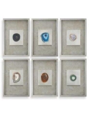 Agate Stone Silver Shadow Box, Assorted Designs, 14 X 20 X 2, Artwork Available for Local Delivery or Pick Up