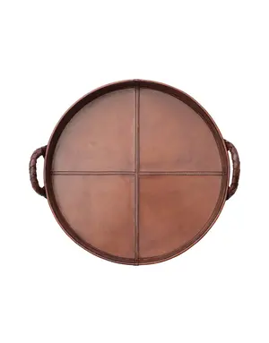 Woven Leather Tray 16"