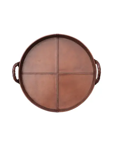 Woven Leather Tray 16"