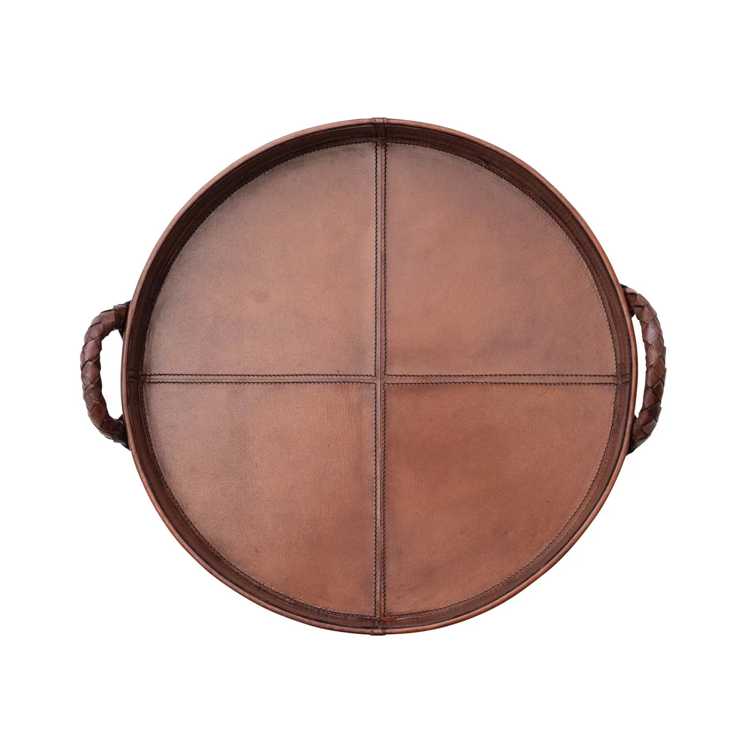 Woven Leather Tray 16"