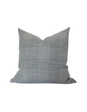 Olin Gingham Pillow, Blue, 14 X 20