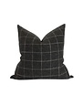 Windowpane Throw Pillow, Black Plaid, 22 X 22