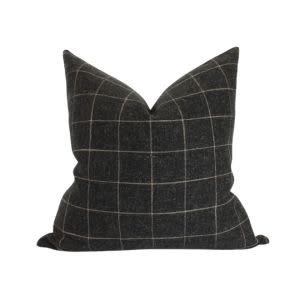 Windowpane Throw Pillow, Black Plaid, 22 X 22