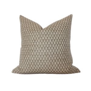 Fern Earthy Textured Floral Pillow, Brown, 22 X 22