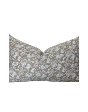 Meridan Floral Lumbar Pillow, Olive and Brown, 14 X 20