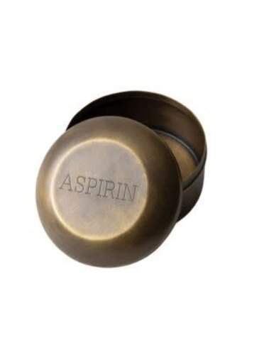 CTW Home Collection Aspirin Pill Box, Antique Brass