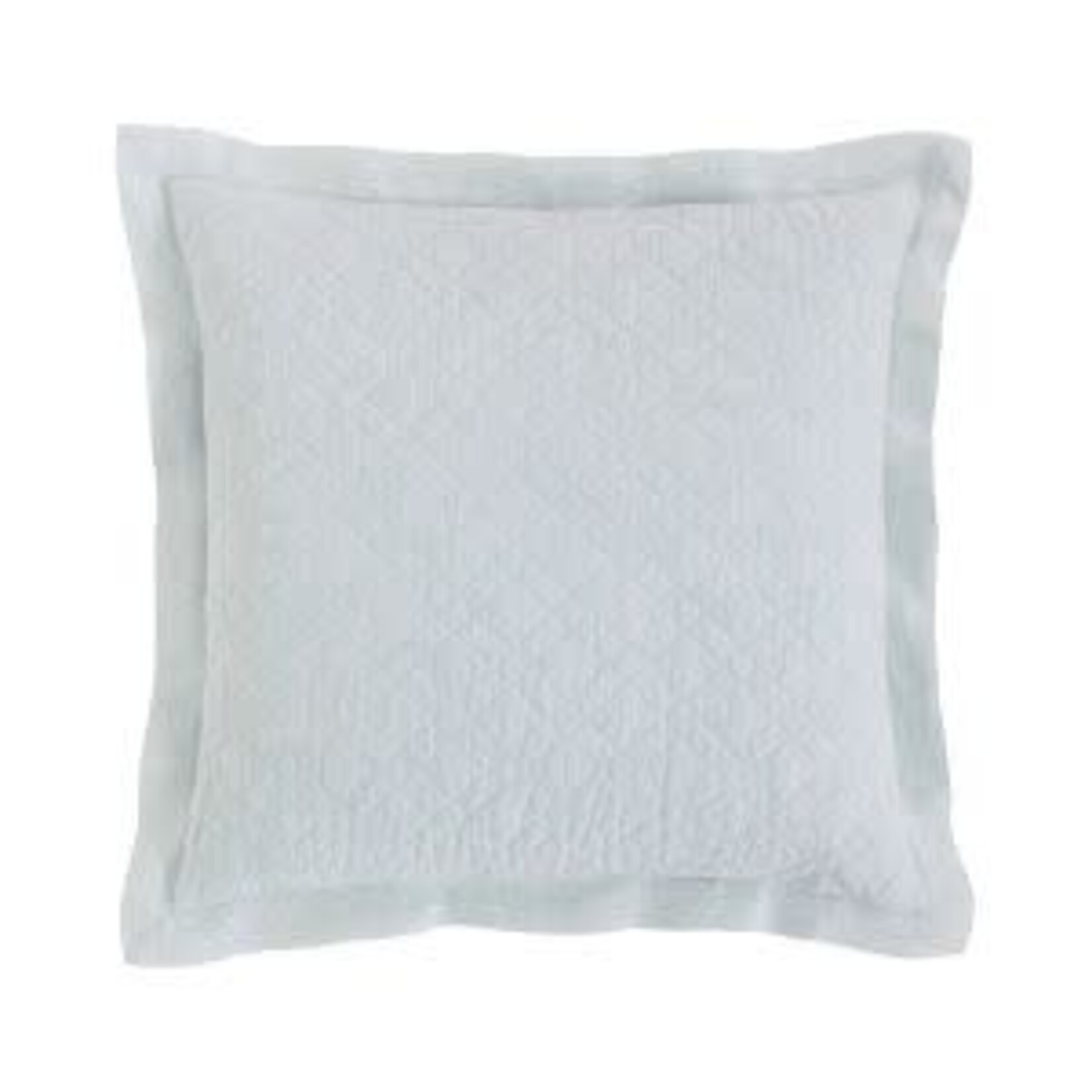 Washed Linen Quilted Sham, Sky Blue, Euro Bedding