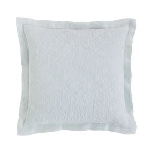 Washed Linen Quilted Sham, Sky, Euro