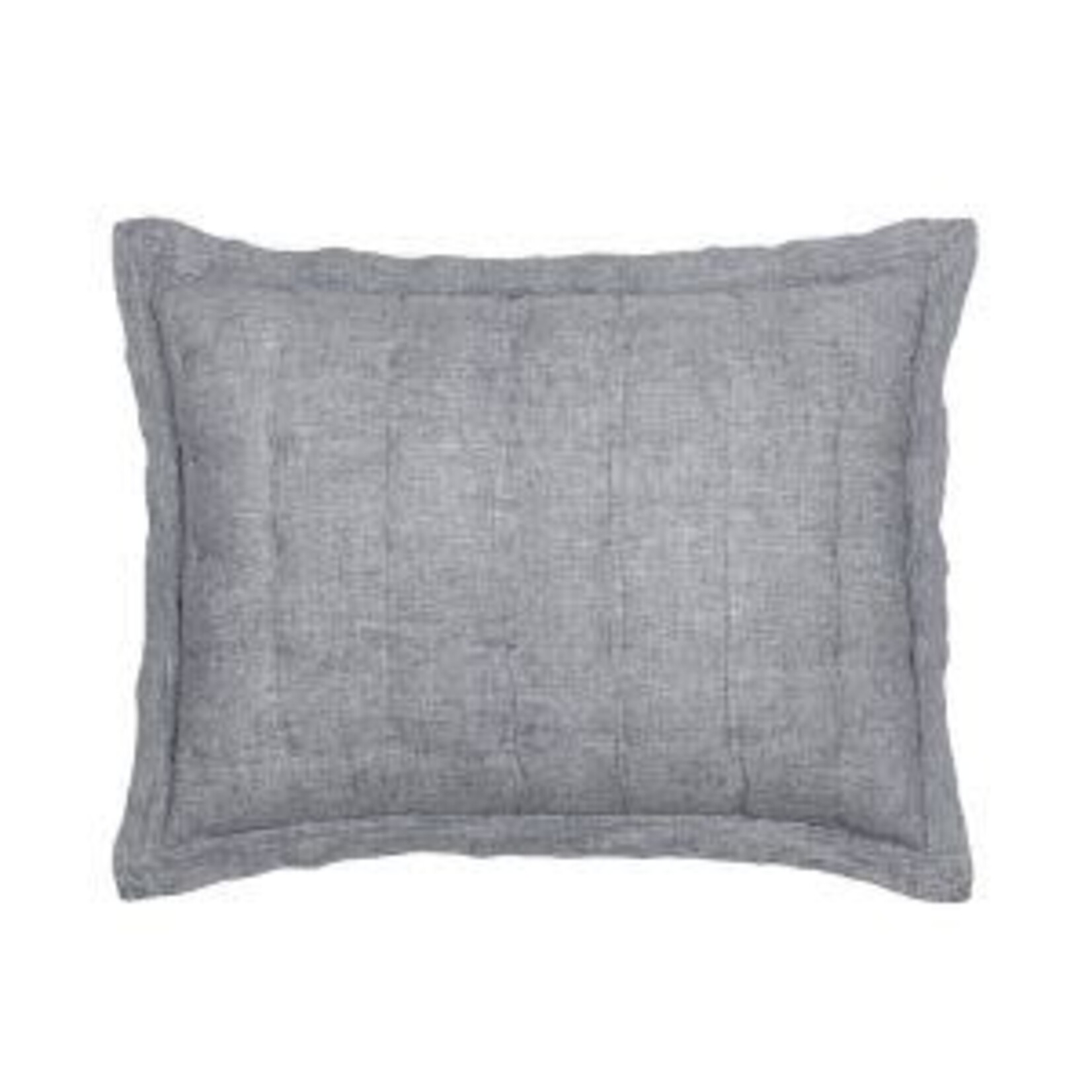 Lush Linen Puff Sham, Black Grey, Standard Bedding