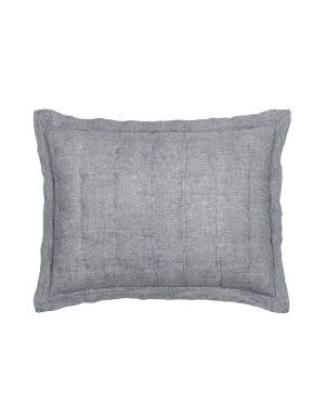 Lush Linen Puff Sham, Black, Standard Bedding