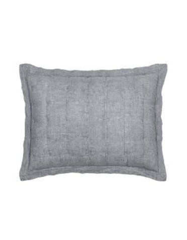 Lush Linen Puff Sham, Black, Standard Bedding