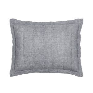 Lush Linen Puff Sham, Black, Standard Bedding