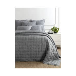 Lush Linen Puff, Black, King Bedding