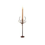 Forged Rustic Iron Deer Candle Holder, Large, 5.5 X 3 X 16.75