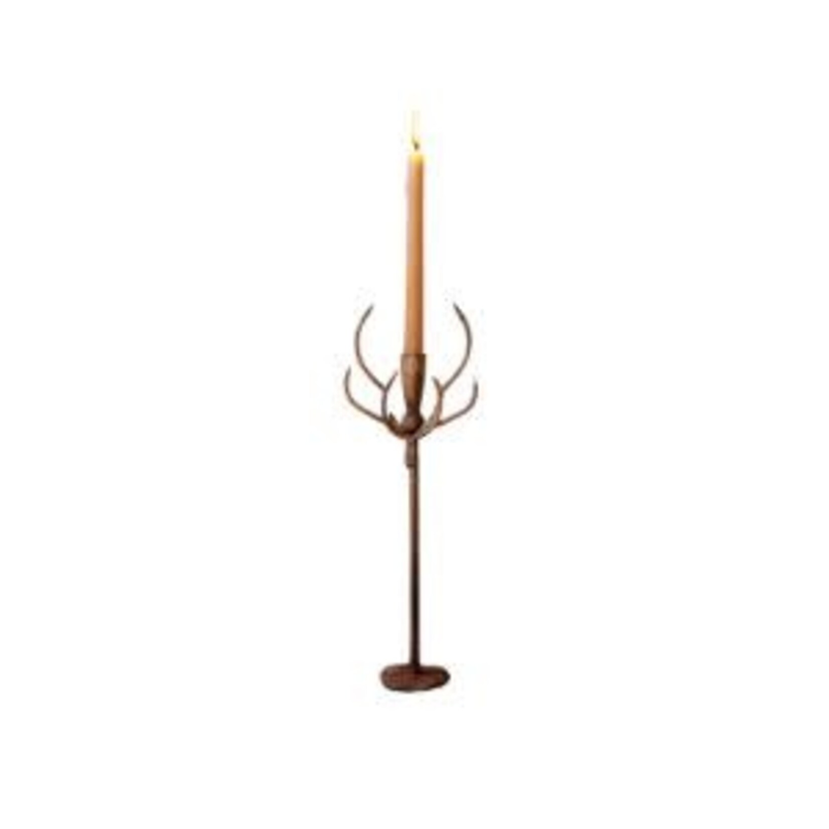 Forged Rustic Iron Deer Candle Holder, Large, 5.5 X 3 X 16.75