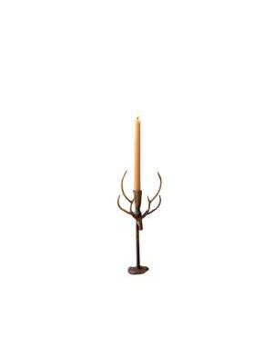 Forged Rustic Iron Deer Candle Holder, Small, 5.5 X 2.5 X 13