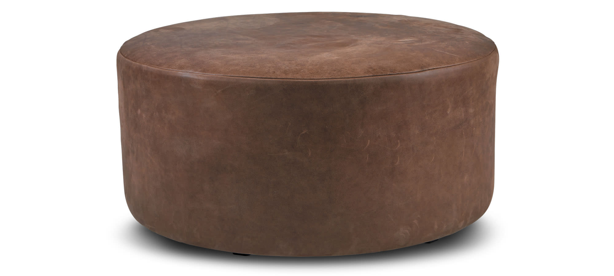 Poppy Ottoman  Leather LE253, 36"D x 17"H