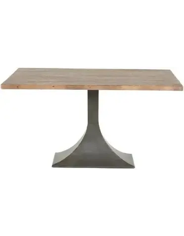 Mackenzie Rectangular Dining Table - Medium Grey/ Square Base