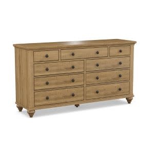 Durham Furniture Hudson Falls Triple Dresser, Aged Wheat, 65.75 X 19.5 X 35.5., Furniture Available for Local Delivery or Pick Up