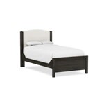 Durham Furniture Perfectbalance Beds Twin Arch Top Fabric Headboard, Smoke & Rollo Linen, 44 X 2 X 46