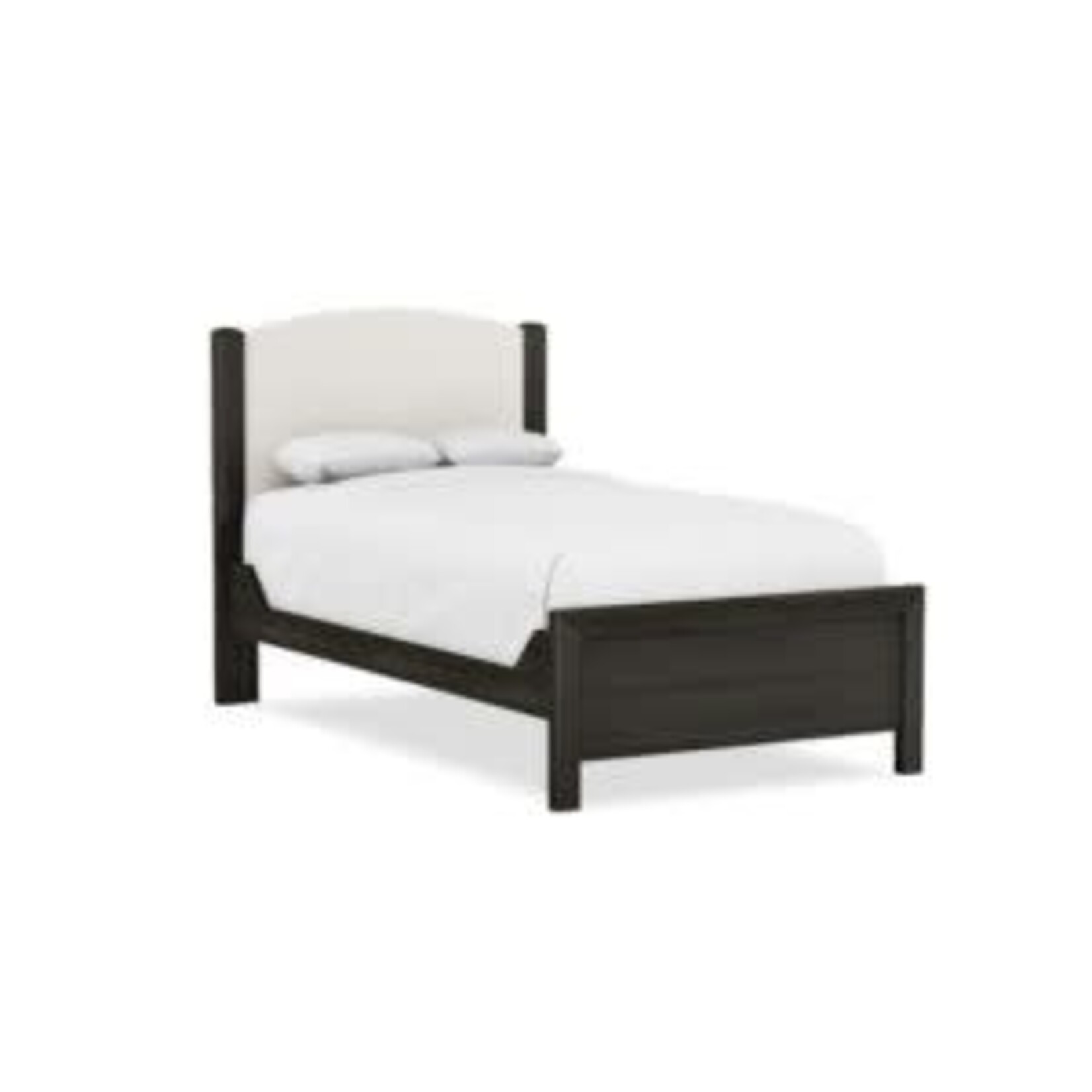 Durham Furniture Perfectbalance Beds Twin Arch Top Fabric Headboard, Smoke & Rollo Linen, 44 X 2 X 46