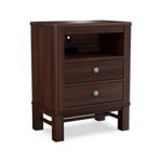 Durham Furniture Westend 2- Drawer Nightstand with Pullout Shelf, Cinder Maple, 23.25 X 15.25 X 30