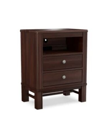 Durham Furniture Westend 2- Drawer Nightstand with Pullout Shelf, Cinder Maple, 23.25 X 15.25 X 30, Furniture Available for Local Delivery or Pick Up