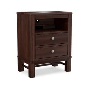 Durham Furniture Westend 2- Drawer Nightstand with Pullout Shelf, Cinder Maple, 23.25 X 15.25 X 30, Furniture Available for Local Delivery or Pick Up