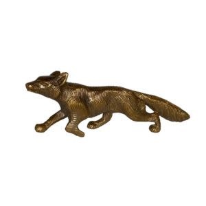 Madison Bay Co. Running Fox Decor, Solid Antiqued Brass, 5.5 in.