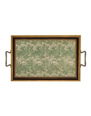Madison Bay Co. William Morris Tulip Decorative Tray with Brass Handles, 12.5 X 8.5