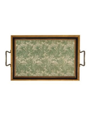Madison Bay Co. William Morris Tulip Decorative Tray with Brass Handles, 12.5 X 8.5