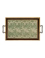 Madison Bay Co. William Morris Tulip Decorative Tray with Brass Handles, 12.5 X 8.5