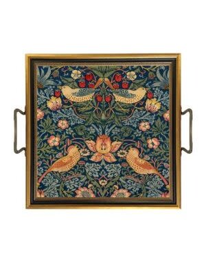 Madison Bay Co. William Morris Strawberry Thief Decorative Tray, 11.5 X 11.5