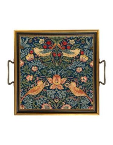 Madison Bay Co. William Morris Strawberry Thief Decorative Tray, 11.5 X 11.5