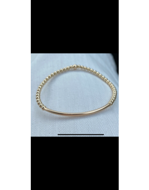 Morgan & Me Designs Morgan & Me 3mm 14k Gold Filled Bracelet with Gold Curve Bar