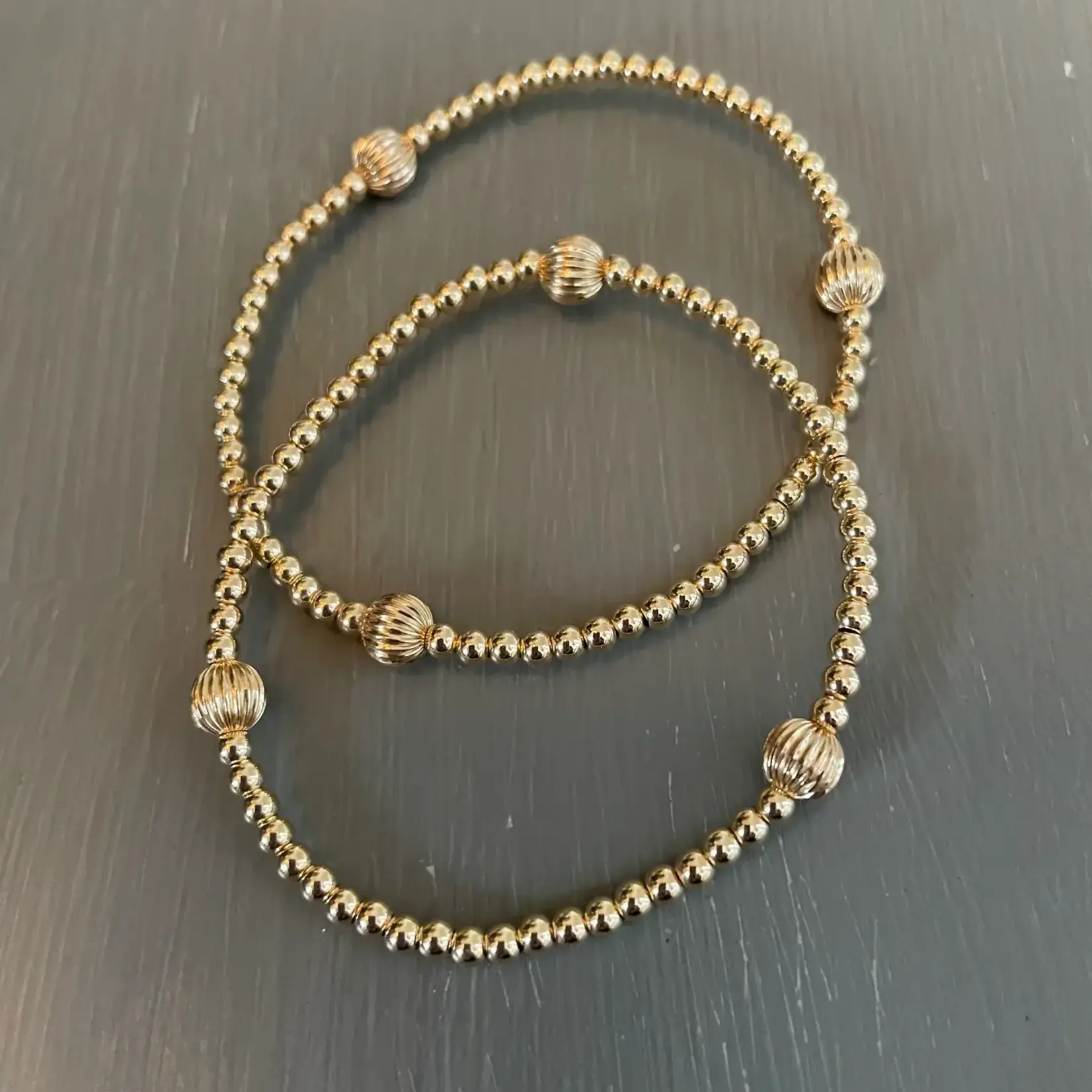 Morgan & Me Designs Morgan & Me 4mm 14k Gold Filled Bracelet with 14k Gold or Sterling Silver Bead